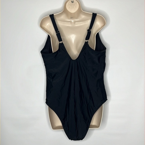 Cupshe one piece black bathing suit, with sheer cutouts, very flattering, NWTS - Picture 2 of 8
